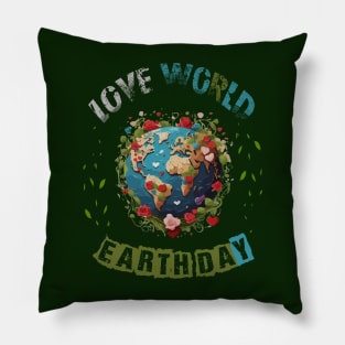 Love World Earth Day 2024 planet Environmental Pillow