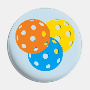 Colorful Set of Pickleballs Pin