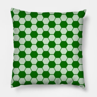 Football / Soccer Ball Texture Pattern - Green Tones Pillow