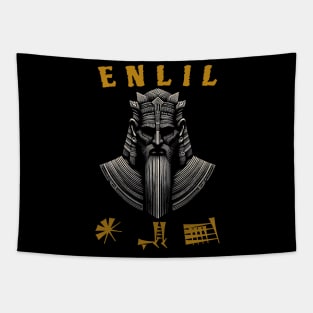 Creepy Sumerian God Enlil: Mesopotamian Majesty Tapestry