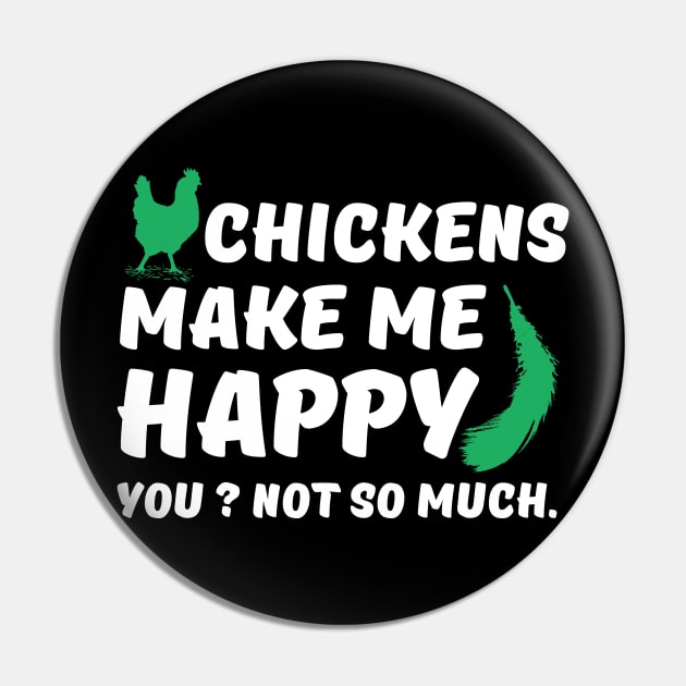 Chickens make me Happy Pin by Dojaja