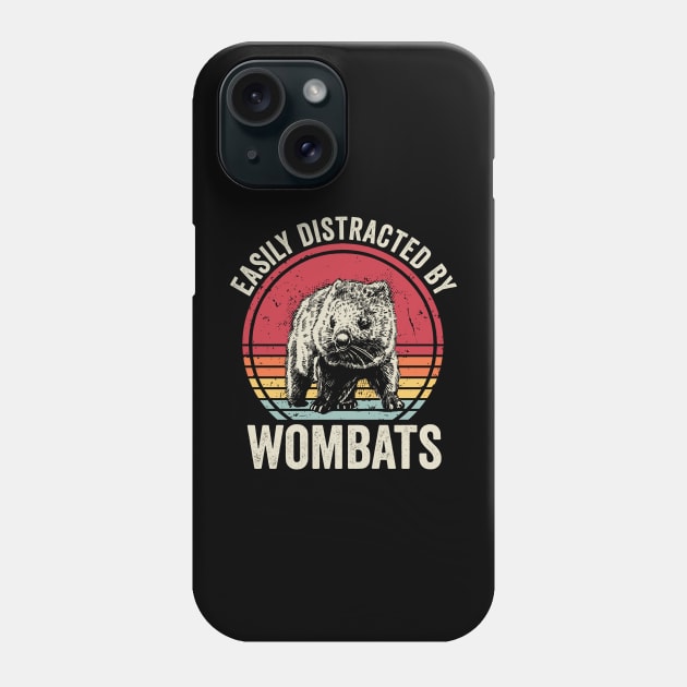 Easily Distracted By Wombats Phone Case by Visual Vibes