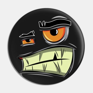 Angry Monster Face Funny Halloween Simple Costume Pin