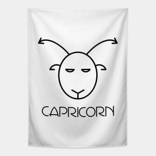 Capricorn Doodle Line Art Tapestry