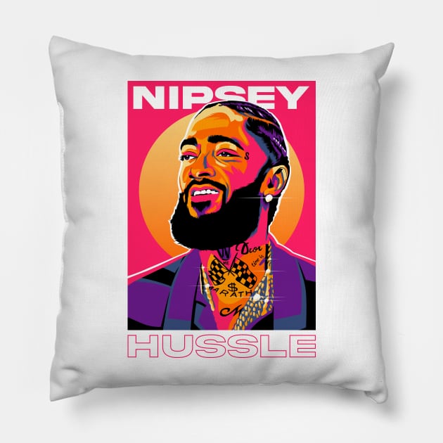 Nipsey Hussle Fanart Pillow by Planet of Tees