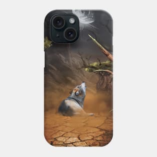 Awesome wolf in the dark night Phone Case