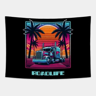 Retro cyber trucker Tapestry