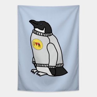 Animals in Clothes Penguin Wearing a Cozy Sweater Tapestry