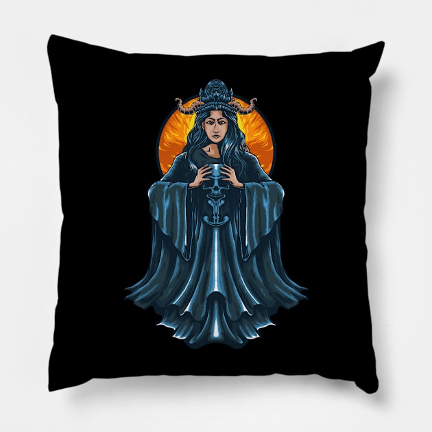 Woman Devil Illustration Pillow by Invectus Studio Store