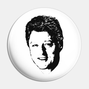 Bill Clinton Winning Smile Black On White Pop Art Pin