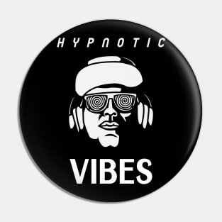 Hypnotic Vibes EDM DJ with headphones Pin