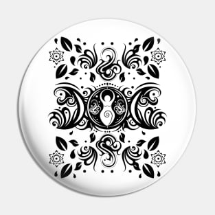 Triple Moon Goddess Pin