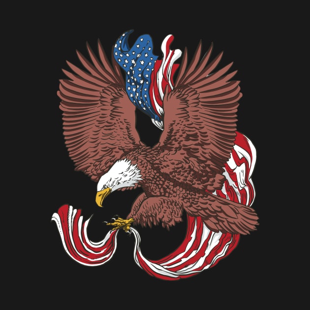 American Eagle US Flag Unites States of America by Popculture Tee Collection