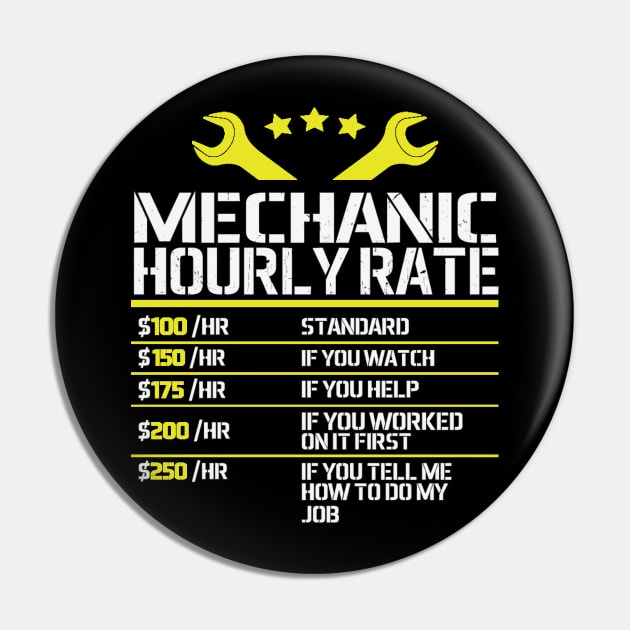 Mechanic Hourly Rate Pin by CREATIVITY88