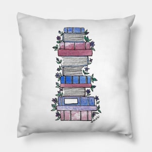 Flowery Books Pillow