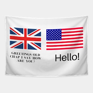 UK VS USA Greetings Tapestry