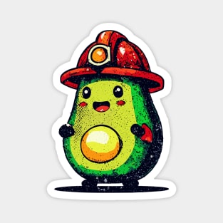 Retro avocado firefighter Magnet