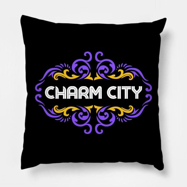 CHARM CITY COOL COLORFUL FRAME DESIGN Pillow by The C.O.B. Store