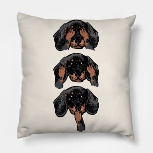 No Evil Dachshund Pillow