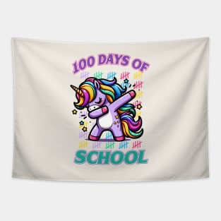 100 Days Of School Dabbing Unicorn Tapestry