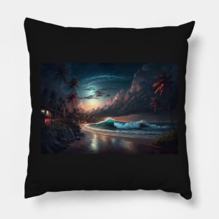 Wave in the moonlight Pillow