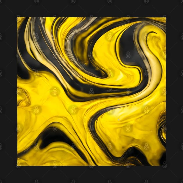 YELLOW AND BLACK LIQUID MARBLE DESIGN, PATTERN by ZARBIT