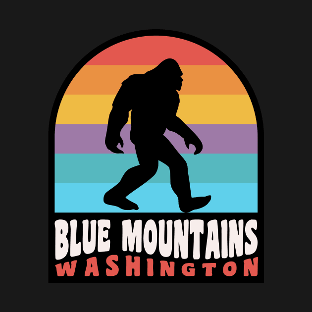 Blue Mountains Washington Camping Bigfoot Sasquatch Hiking by PodDesignShop