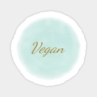 Vegan Gold Typography Art Minimal Design Magnet