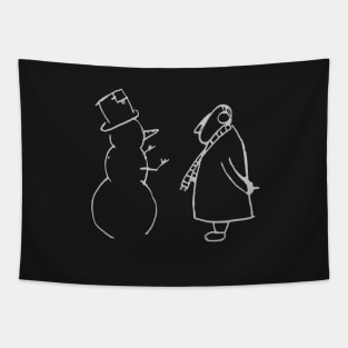 ShopBollocks snow man Tapestry