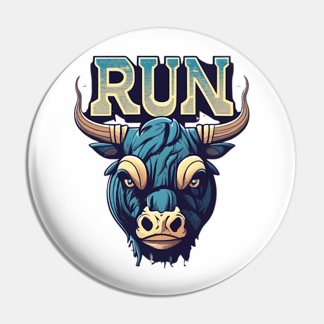 Bull Head Design Artwork Pin by Abeer Ahmad