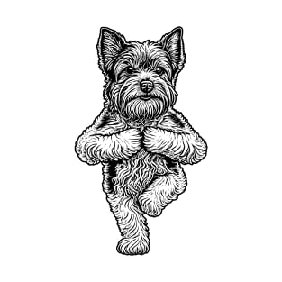 Biewer Terrier Yoga Dog Puppy Funny Dogs Tree Pose Asana T-Shirt