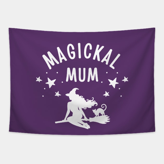 Magickal Mum Witch and Cat Mother's Day Cheeky Witch® Tapestry by Cheeky Witch