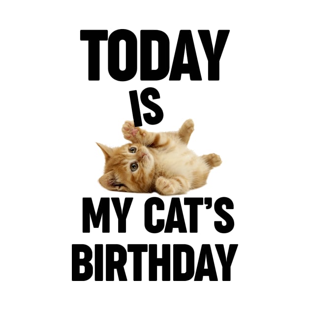 Today Is My Cat's Birthday Funny Cute Cat Saying by Danielle Shipp