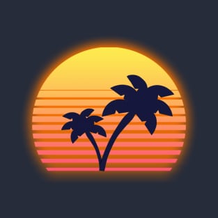 80s Retro Sunset - Orange T-Shirt