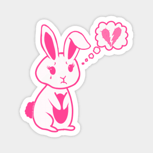 Broken Hearted Bunny Rabbit Magnet