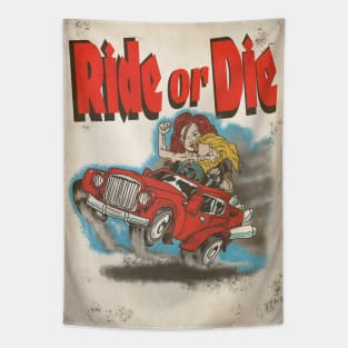 Vintage Hot Rod magazine-  Ride or Die Tapestry