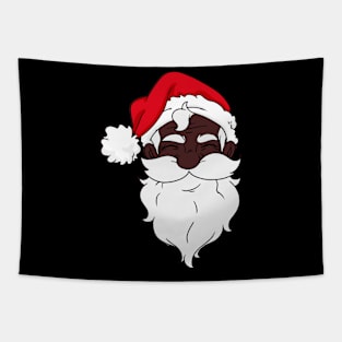 Black Santa Claus Face African American Christmas Tapestry