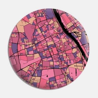 Warsaw Map Pattern in Purple & Pink Pin