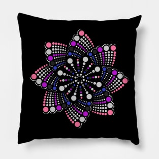 Seamless Repeating Geometric Mandala Dot Art Gender Fluid Pride Pattern Pillow