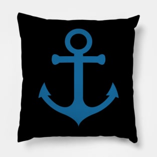 Blue Simple Anchor, Maritime Pillow