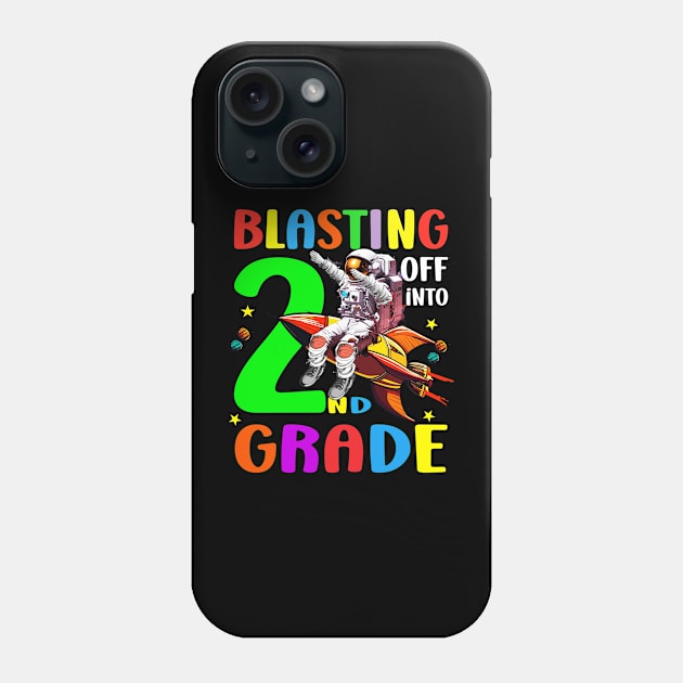 Blasting Off Into 2nd Grade Funny Back To School Boys Kids T-Shirt Phone Case by AlmaDesigns