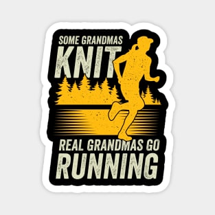 Marathon Running Grandma Grandmother Gift Magnet