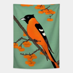 Orchard Oriole Bird and the Baltimore Oriole Tapestry