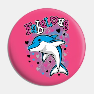 Dolphin Fabulous kids t-shirt Pin