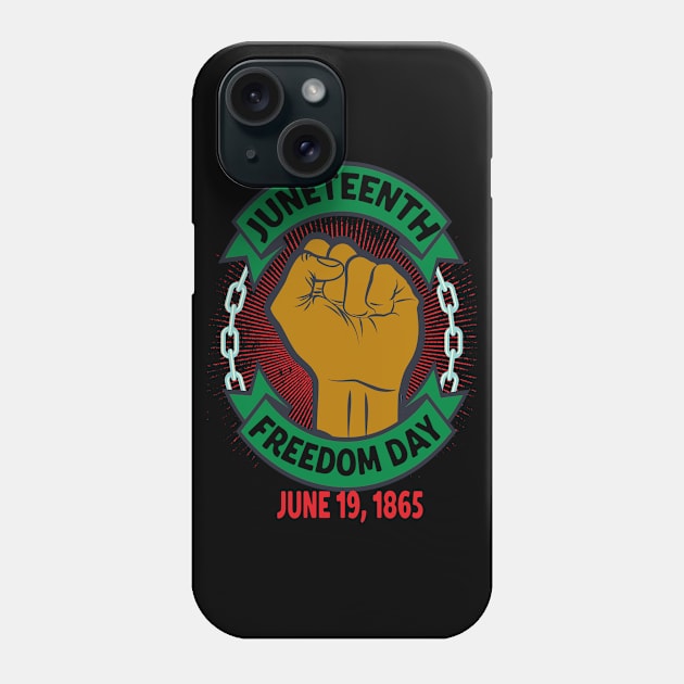 Juneteenth Day Pan African Colors Black History Fist Edit View Phone Case by Kdeal12