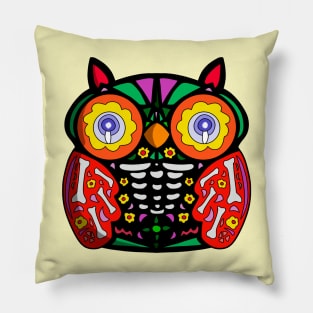 Sugar Skull Owl Pillow