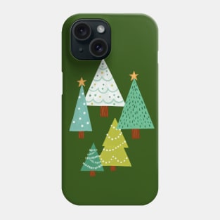 Holly Jolly Christmas Trees - Green Phone Case