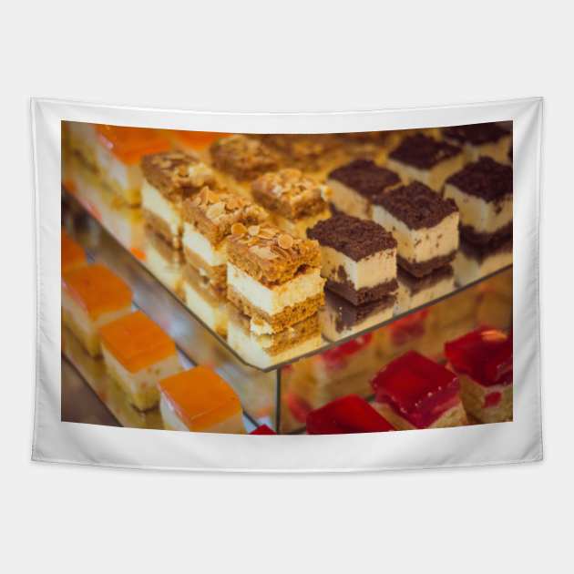 Cake Bakery Tray Tapestry by NoMonkeyB