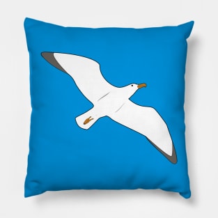 Seagull Flies High to Side Pillow