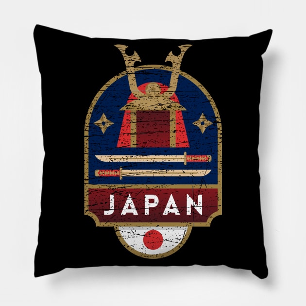 Japan Samurai Alternative Emblem Pillow by Mandra